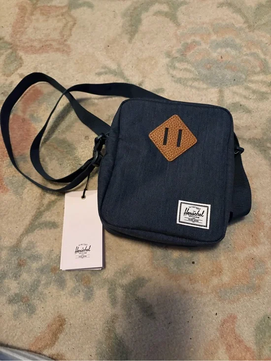 Herschel Supply Company Navy Crossbody Pouch with Tan Accent