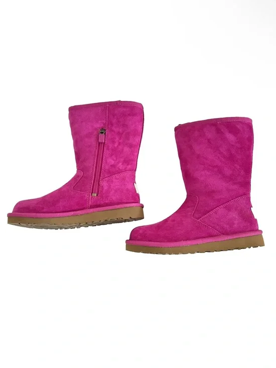 UGG | Lil Sunshine Boots Girls Size 13 Pink Side Zip Slip On Sheepskin