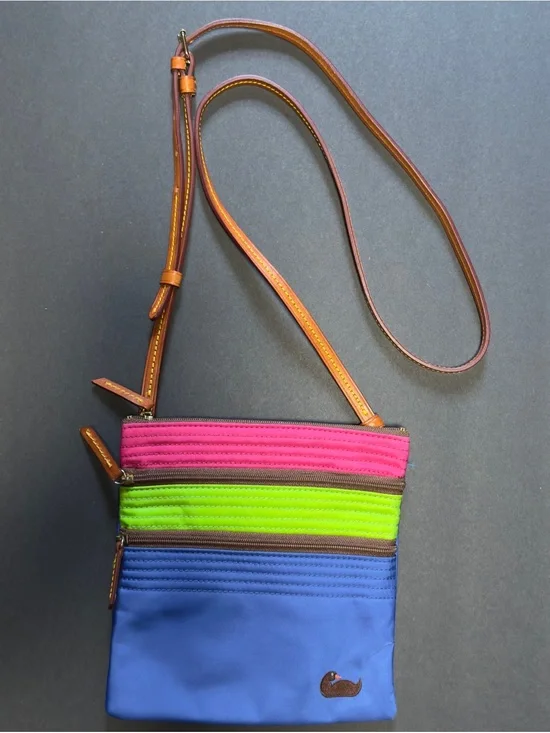 Vintage Dooney & Bourke Neon Colorblock Crossbody Bag, Y2K