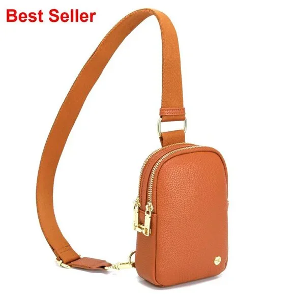 Small Anti Theft Crossbody Bag RFID Blocking Vegan Leather Sling Purse