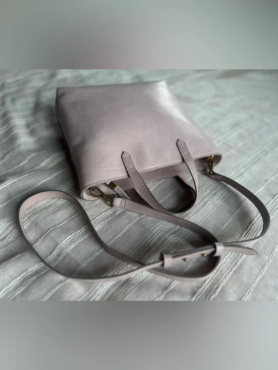 MADEWELL Zip-Top Transport Blush Pink Leather Crossbody Bag