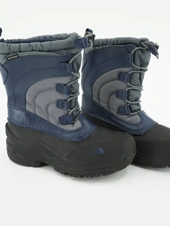 Share North Face Waterproof Snow Boots Boys Size 4 - Garcons Thermafelt Blue