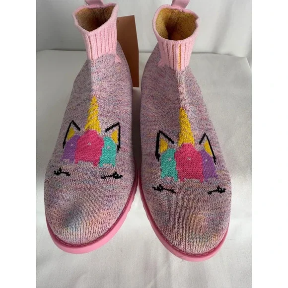 IceUnicorn Kids Unicorn Knit Sock Booties Girls Ankle Pink Fun‎ Shoes
