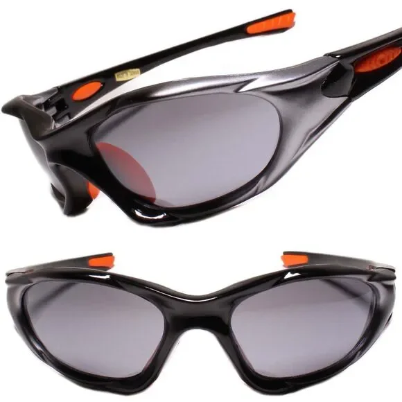 Athletic Golf Cycling Baseball Sporty Rectangle Sunglasses Black & Silver