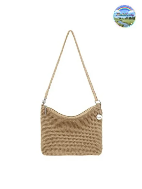 Hand-Crochet 3-in-1 Convertible Crossbody Purse & Clutch, Zip Closure