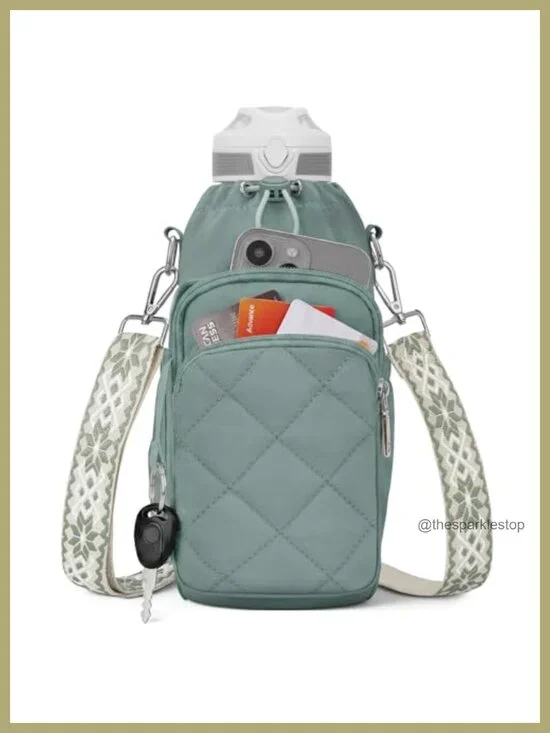 Insulated Water Bottle Bag Crossbody Holder for 20-40oz Tumblers Nylon Sling