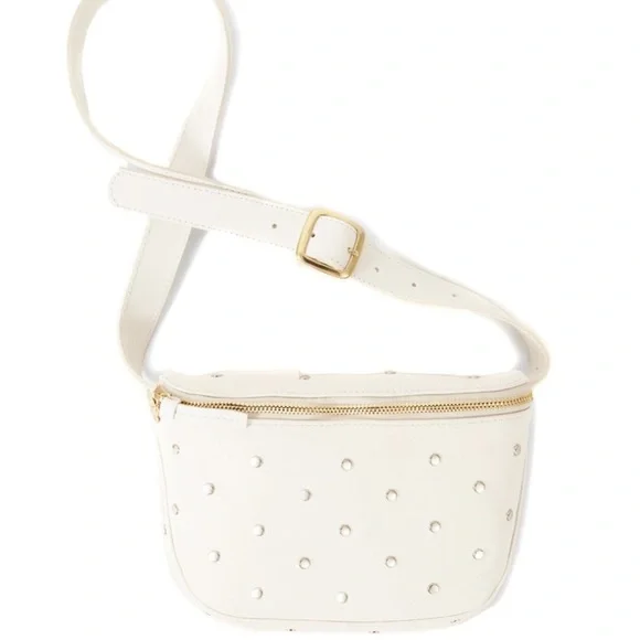 Clare V. Fanny Pack in White Studs