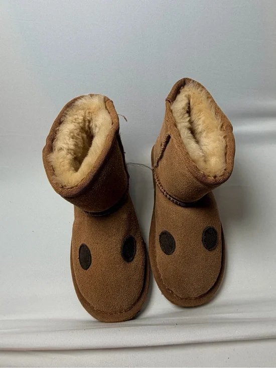 Kids Cozy Brown Shearling-Lined One Piece Boot