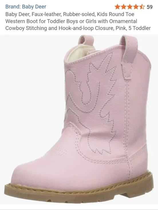 Kids Pink Western Cowboy Boots