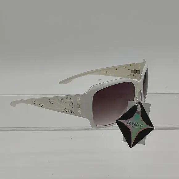 302diamond vision white sunglasses with