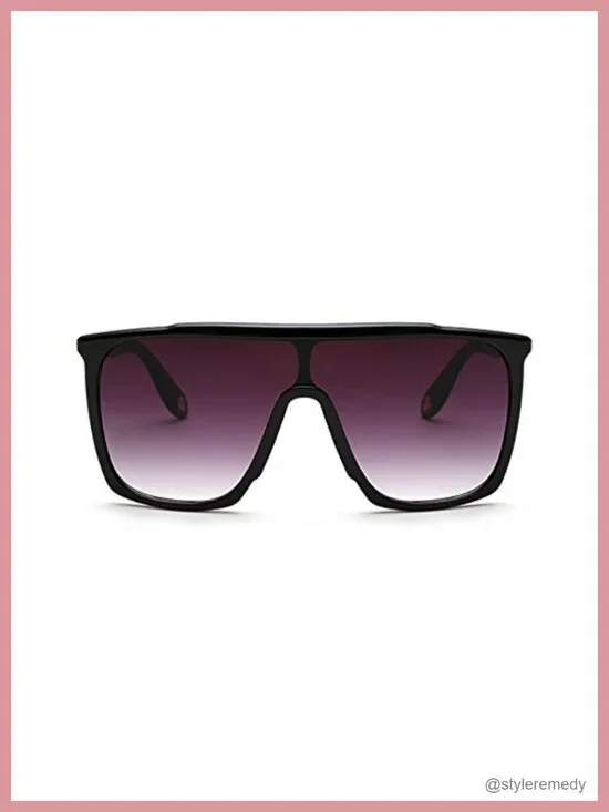 Oversized 70s Retro Flat Top Square Shield Sunglasses UV400 Unisex
