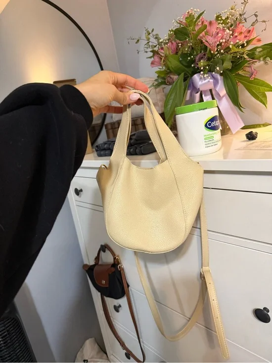 Cream Leather Crossbody Tote - Anthropologie