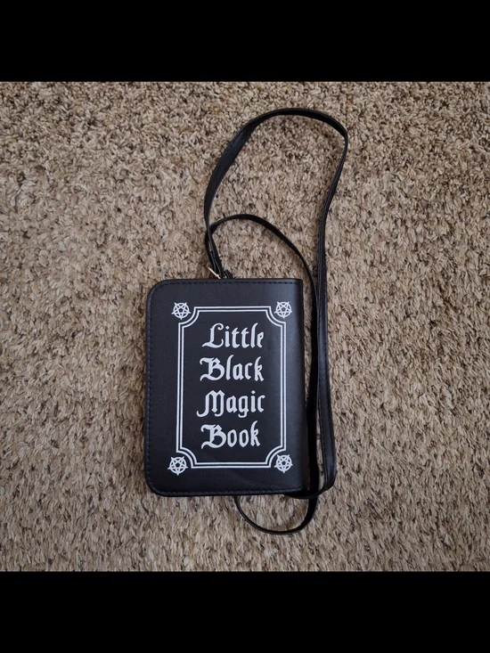 Unbranded Little Black Magic Book Novelty Crossbody Bag