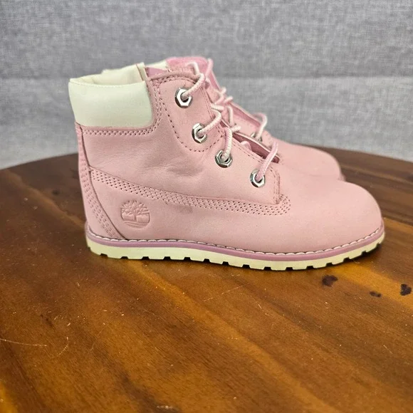 Timberland Toddler Pink Nubuck 6 Inch Side Zip Waterproof Boots TB1A27EGV20 Sz10