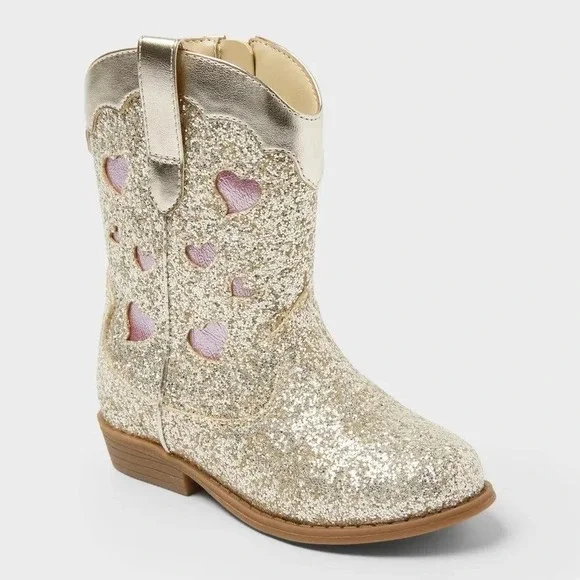 Baby Girl Dallas Western Boots by Cat & Jack Gold Size 7 New With Tags