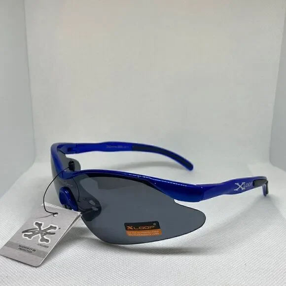 X-Loop Mens Semi-Rimless Dark Lens Sunglasses