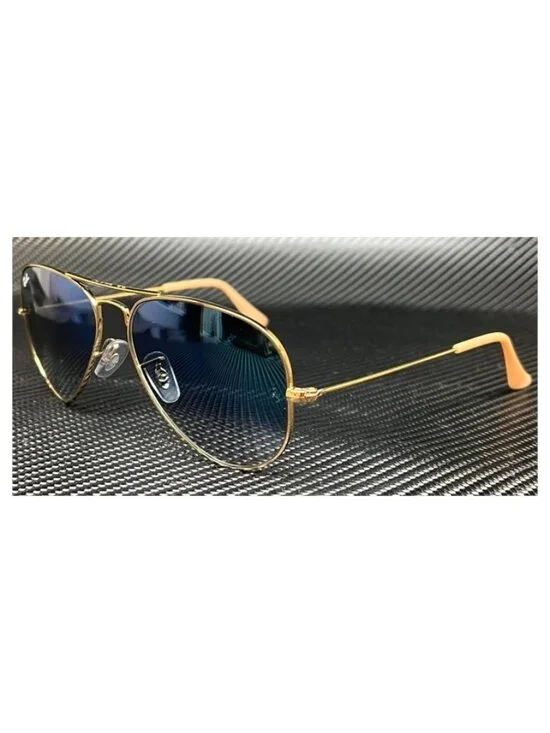 New Ray-Ban Men  Gold Sunglasses  55- 14- 135