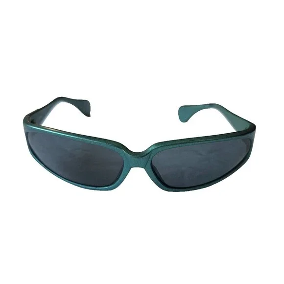 VTG  Vintage Stussy Seville Sunglasses Metallic Green Wrap Around Sport 90s Y2K