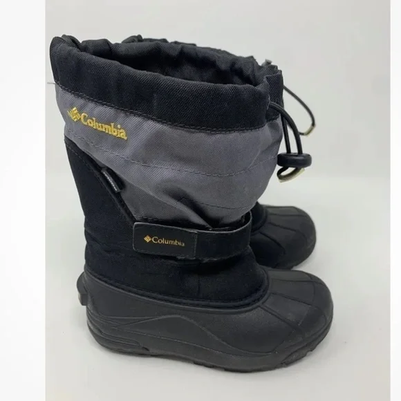 Columbia Kids Waterproof Snow Winter Boots Unisex SIZE 11 Black Logo Warm Rubber