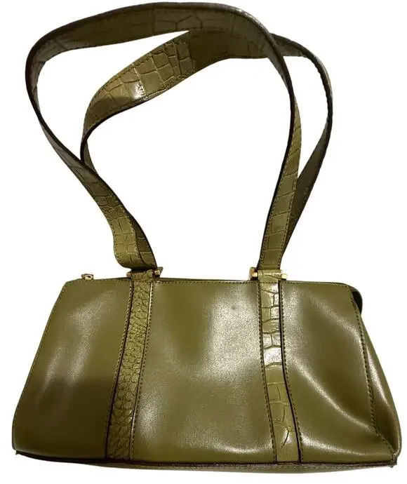Emelie M. Pea Green Handbag - Zip Closure - 12x7