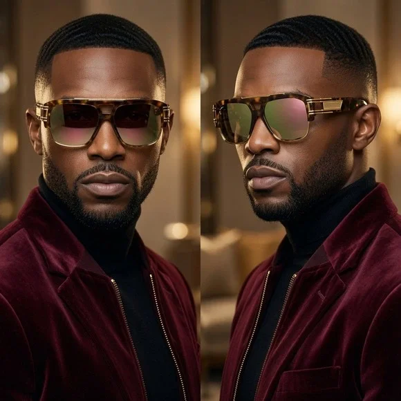 Mens Oversized Tortoise Gold Square‎ Sunglasses Pink Mirror Lens UV400 Hip Hop