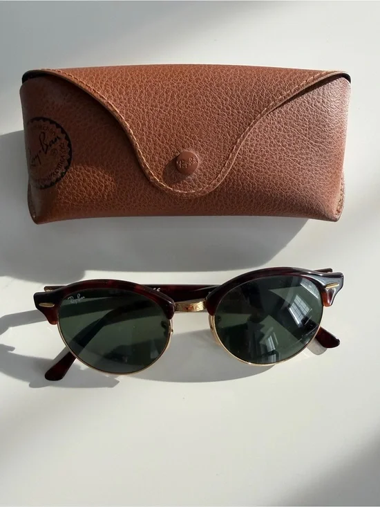 Ray Ban Clubround Sunglasses Havana Frame Green Lenses