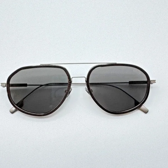 Ermenegildo Zegna Sunglasses EZ0305 50D Brown Striped Frame Gray Polarized 56mm