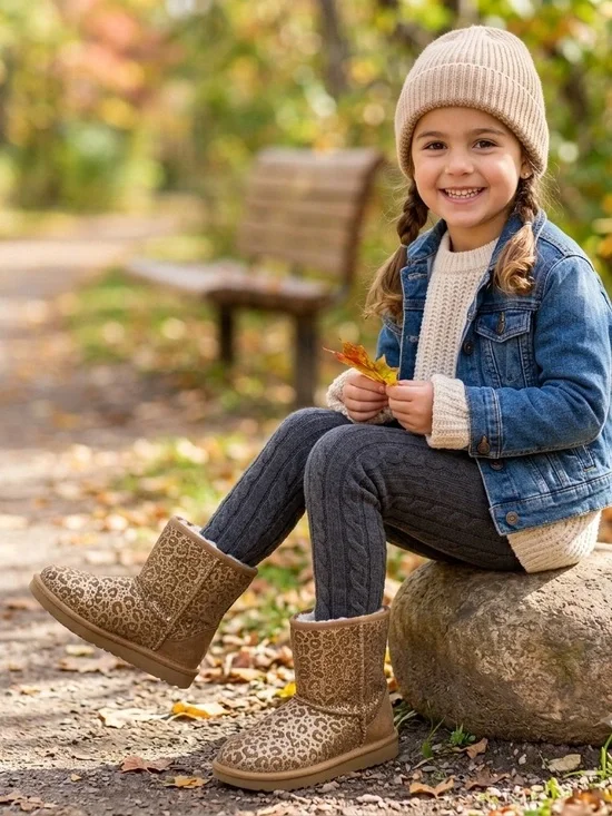 UGG Leopard Boots Girls New Classic Size 13