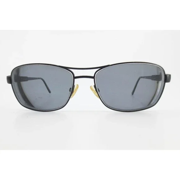 Kirkland Signature Shiraz 596187 Black Metal Rectangle Sunglasses Made in Italy