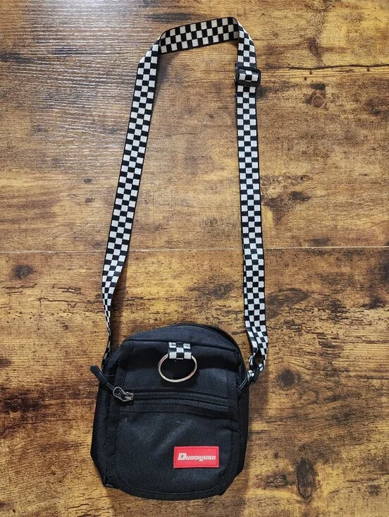 Crossbody Bag with Checker Strap