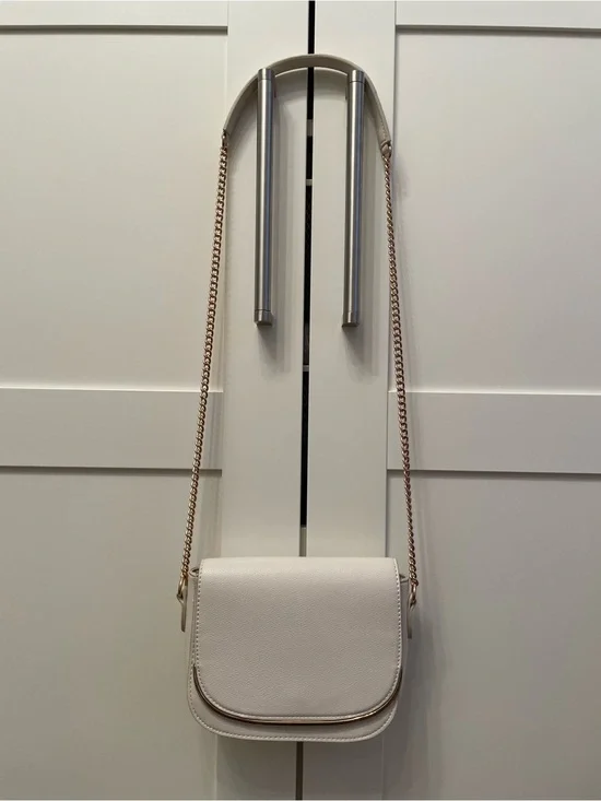 H&M Muted Pink Crossbody Bag with Gold Chain Strap