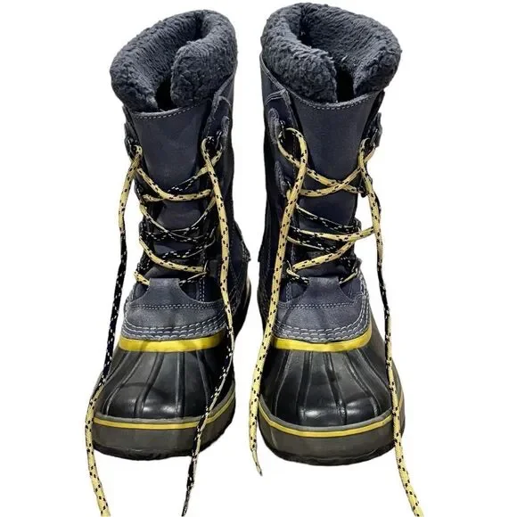L.L. Bean Kids Gray Lace Up Fleece Lined Winter Snow Boots. Big Kids 6.