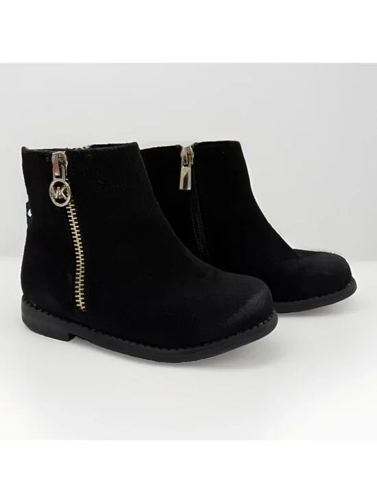 Michael Kors Little Girl  Emma Latica Side Zip Ankle Boots Size 7 Booties Black