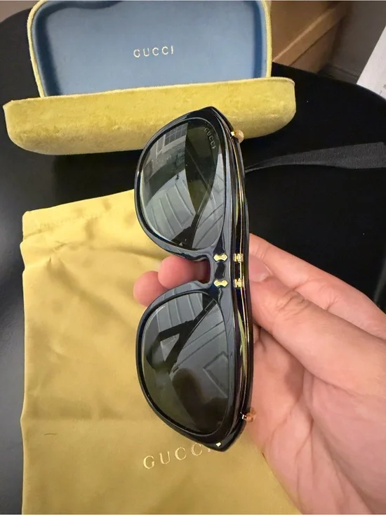 Gucci   rarely use  2 in 1  mens acetate  aviator optical frame with sunglasses