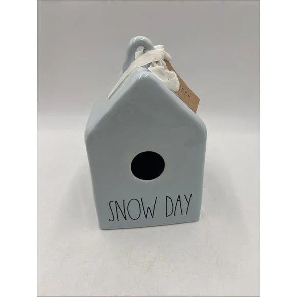 Rae Dunn Artisan Collection by Magenta SNOW DAY Light Blue Square Birdhouse