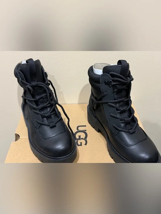 UGG Black Lace-Up Chunky Combat Boots