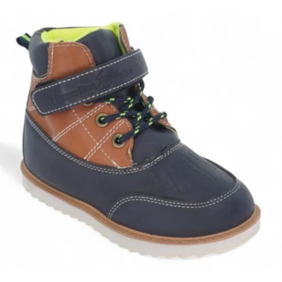 Beverly Hills Polo Club faux leather work boots Velcro strap size 6 baby new