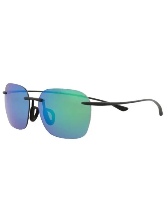 New Maui Jim Unisex Square/Rectangle Black Black Green Fashion Designer Sunglass
