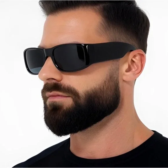 Sunglasses Men Driving Sun Protection Square‎ Shield Black Light Weight Lentes