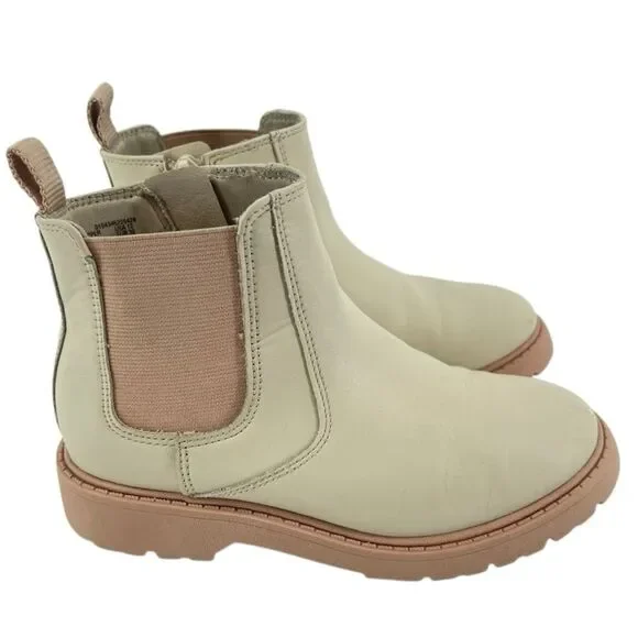 Wonder Nation Toddler Girls Pink Lug Sole Chelsea Boots Faux Leather Size 12