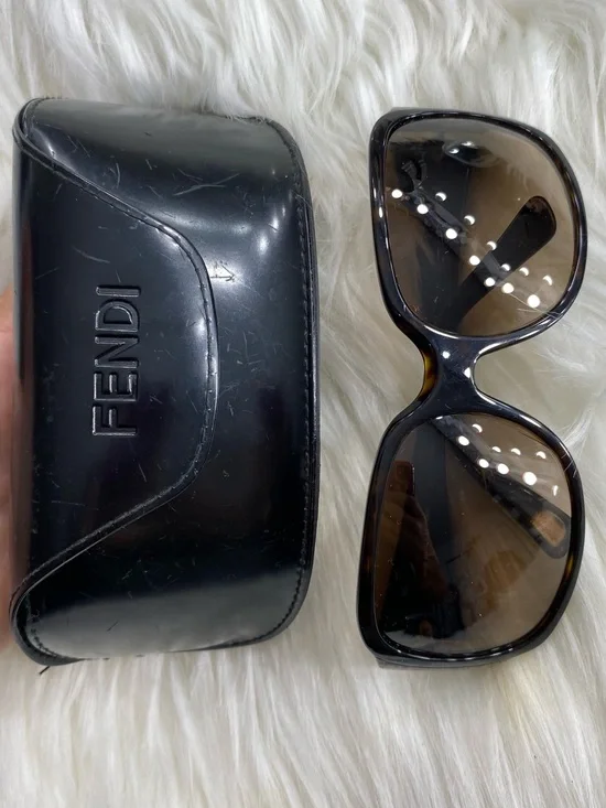 Fendi Tortoiseshell Square Sunglasses with Brown Lenses