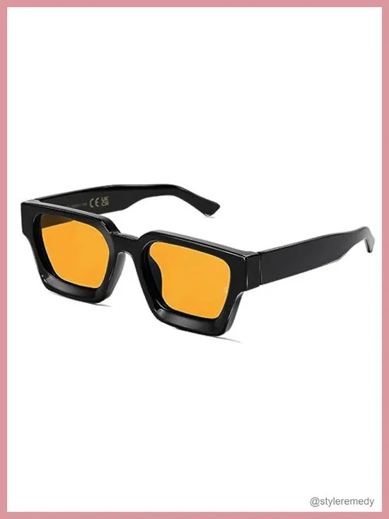 Retro Square Sunglasses Men Women Chunky Frame UV400 Polarized Fashion 90s