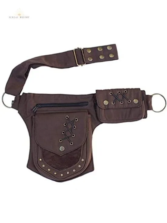Women's Cotton Lace Waist Bag Fanny Pack with Adjustable Belt