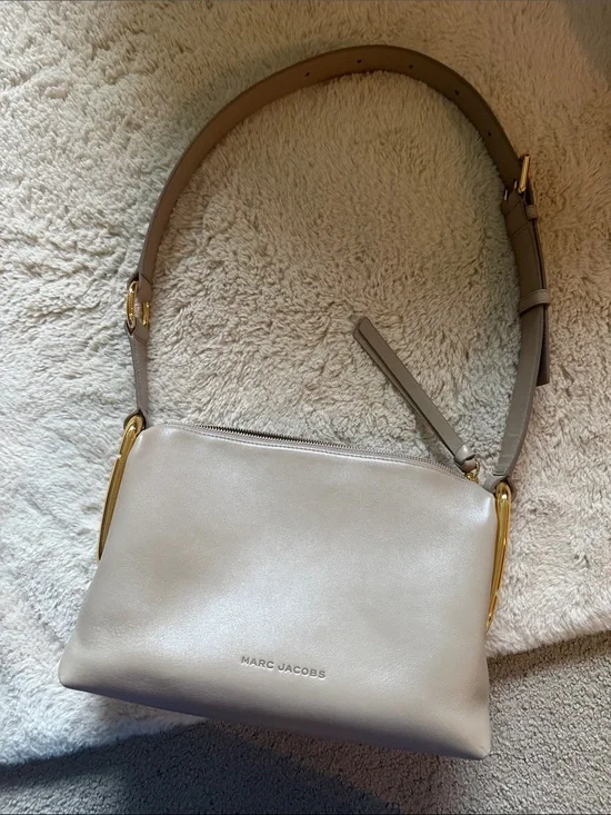 Marc Jacobs Taupe Leather Crossbody with Gold Accents