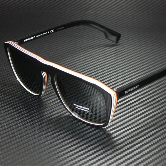 Burberry Black Multi Layer 55mm Mens Sunglasses