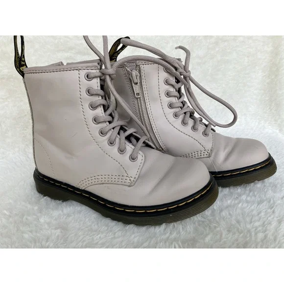 Dr Martens 1460 Kids Size 11 Taupe Color Combat Boots Earth Tone Rugged