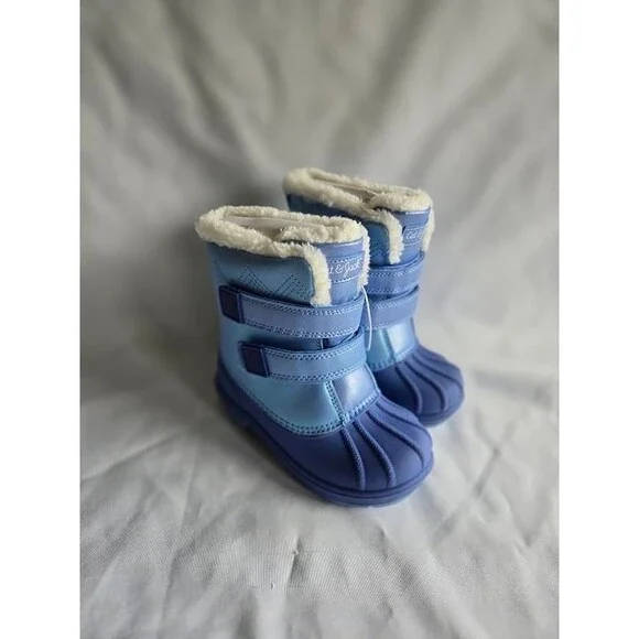 Cat & Jack Girls Iridescent Blue Winter Snow Boots Size Toddler 10 NEW