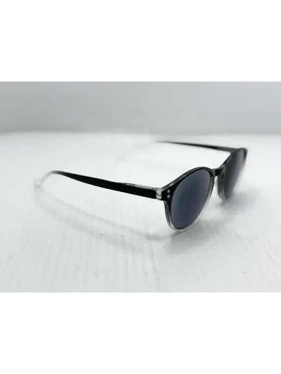 Round Sunglasses Black Clear Frame P3 Style Retro Frame Only