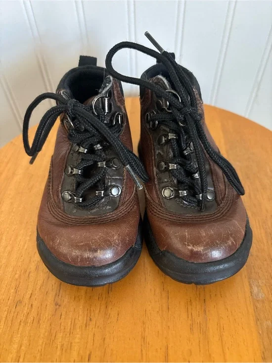 Timberland Brown and Black Kids Leather Hiking Boots