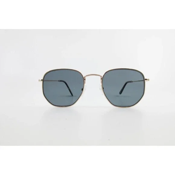 RMS 20211 Gold Geometric Hexagonal Sunglasses 54-21-145 Metal Frame Mens Womens